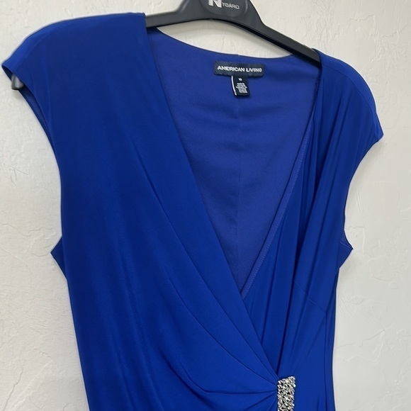 American Living blue wrap style dress size 10 - Picture 2 of 11